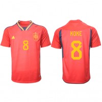Camisa de Futebol Espanha Koke #8 Equipamento Principal Mundo 2022 Manga Curta
